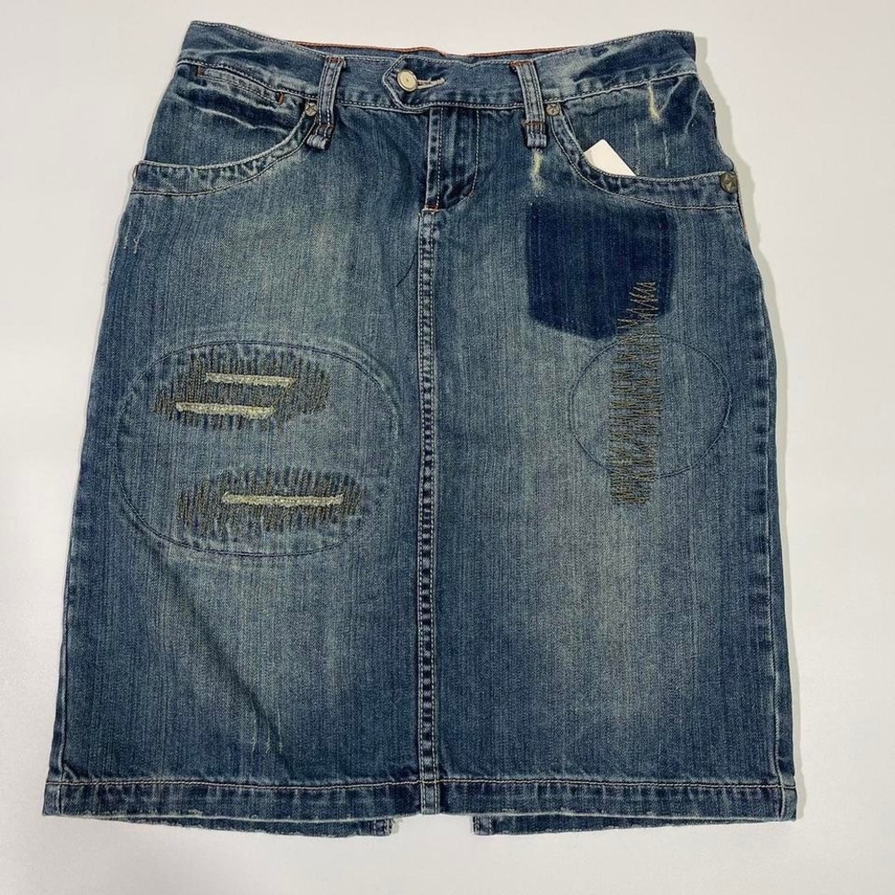 Vintage Y2K Midi Denim Skirt